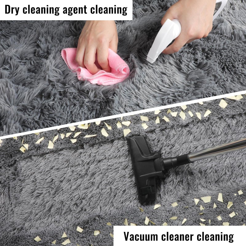 PAGISOFE Plush Washable Area Rugs for Living Room 5x7 Grey, Soft Shaggy Rugs Carpets Fluffy â€‹Rugs for Boys Bedroom Kids Room, Shag Plush Rug for Teen Dorm Decor, Kids Home Decor Aesthetic, Nursery - Image 5